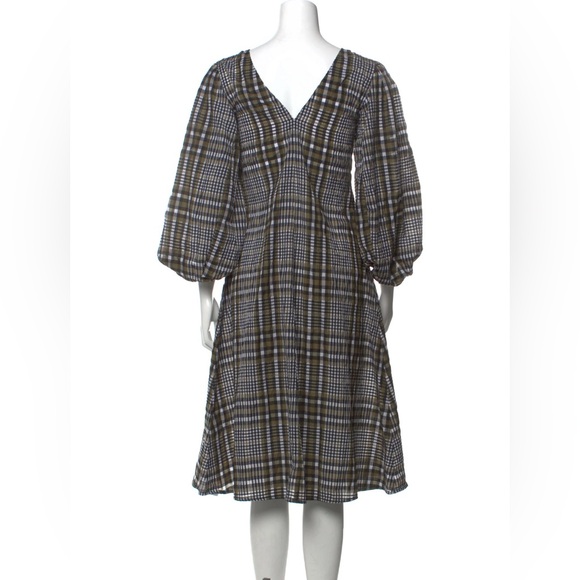 Ganni Seersucker Check Dress in Kalamata - Picture 7 of 8
